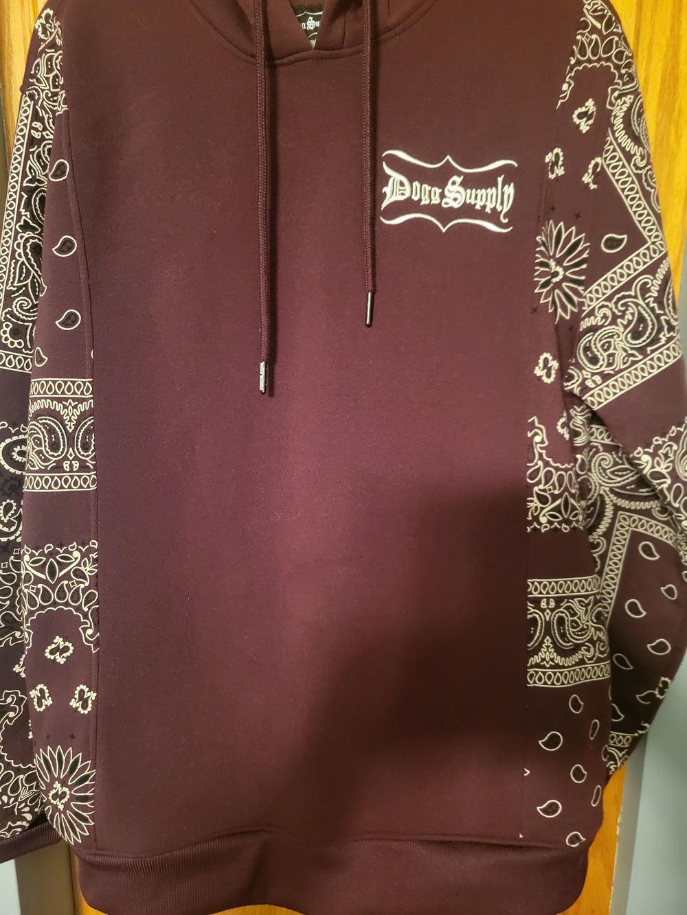 Dogg Supply Maroon Bandana-Print Hoodie
